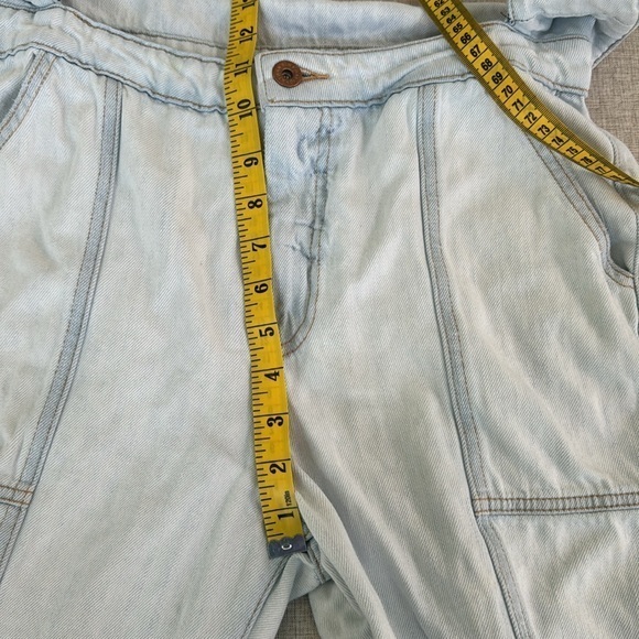 Jonathan Simkhai Standard Ace high-waisted Paper bag cropped acid‎ wash jeans 29 - Picture 9 of 16